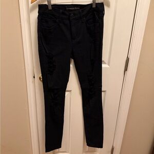 Express Women's Distressed Black Jeans
